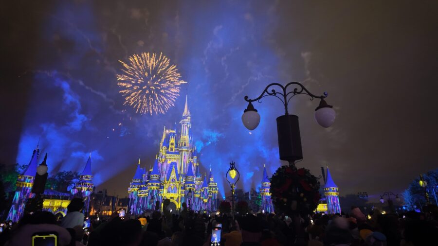 Fireworks during Mickey's Very Merry Christmas Party 