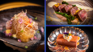 Three beautiful dishes plated